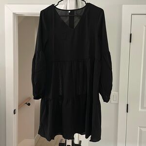 Long sleeve black dress